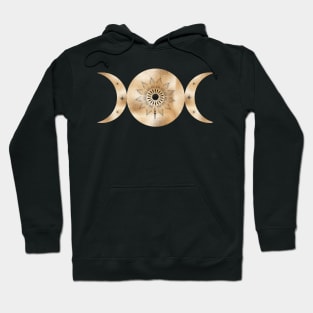 Triple Moon Goddess in Gold Hoodie